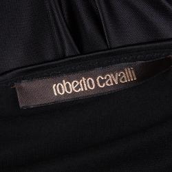 Pre Owned Roberto Cavalli Black Knit Embellished Sleeveless Dress S