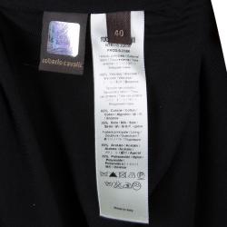 Pre Owned Roberto Cavalli Black Knit Embellished Sleeveless Dress S