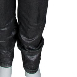 Pre Owned Roberto Cavalli Silver Metallic Finish Skinny Jeans M