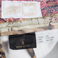 Pre Owned بنطلون جينز روبرتو كافالي طباعة باتشوورك متعدد الألوان بحزام وقصة بوت S