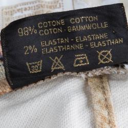 Pre Owned بنطلون جينز روبرتو كافالي طباعة باتشوورك متعدد الألوان بحزام وقصة بوت S