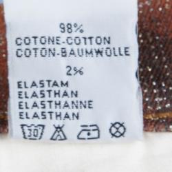 Pre Owned Roberto Cavalli Multicolor Glitter Animal Print Boot Cut Jeans S