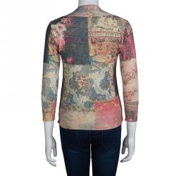 Pre Owned توب تريكو روبرتو كافالي باتشوورك طباعة متعددة الألوان XS