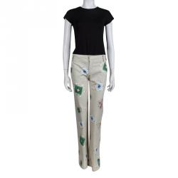 Pre Owned بنطلون جينز روبرتو كافالي بيج نقوش مجوهرات بقصة بوت S