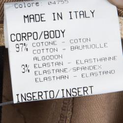 Pre Owned تنورة روبرتو كافالي بني فاتح بحزام واسعة 