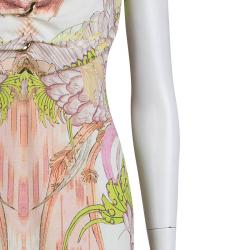 Pre Owned Roberto Cavalli Multicolor Floral Printed Knit Maxi Dress M