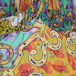 مملوكة مسبقًا Roberto Cavalli Abstract Print Silk Blend Dress M