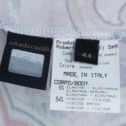 مملوكة مسبقًا Roberto Cavalli Abstract Print Silk Blend Dress M