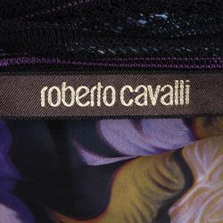 Pre Owned Roberto Cavalli Multicolor Floral Printed Silk Sheer Blouse S