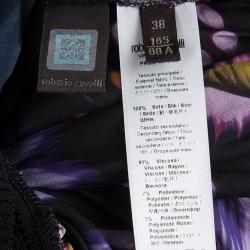 Pre Owned Roberto Cavalli Multicolor Floral Printed Silk Sheer Blouse S