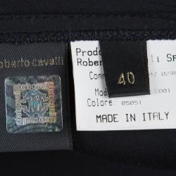 Pre Owned Roberto Cavalli Black Silk Maxi Skirt S