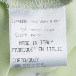 Pre Owned فستان ماكسي روبرتو كافالي بكشكشة مطبوع برقبة حمالات S