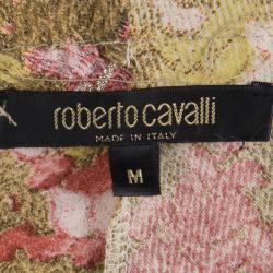 Pre Owned تنورة روبرتو كافالي حرير منقوش متعدد الألوان M