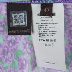 Pre Owned توب روبرتو كافالي مكسم بنقوش أزهار متعدد الألوان S