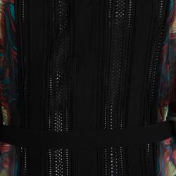 Pre Owned Roberto Cavalli Multicolor Printed Silk Belted Kaftan S