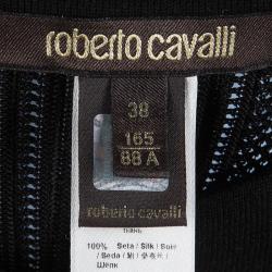 Pre Owned Roberto Cavalli Multicolor Printed Silk Belted Kaftan S