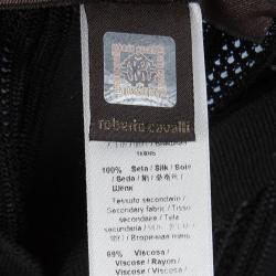 Pre Owned Roberto Cavalli Multicolor Printed Silk Belted Kaftan S