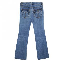 Pre Owned بنطلون جينز روبرتو كافالي دينيم أزرق فاتح قصة بوت S