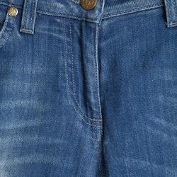 Pre Owned بنطلون جينز روبرتو كافالي قصة بوت دنيم باهت ازرق داكن S