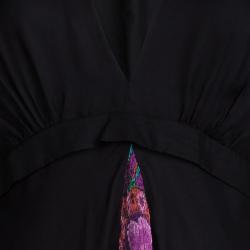 Pre Owned Roberto Cavalli Multicolor Printed Silk Long Sleeve Dress M