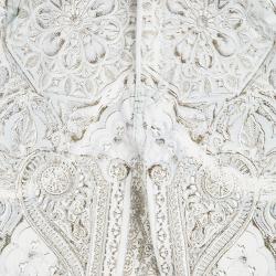 Pre Owned Roberto Cavalli White Printed Denim Straight Fit Jeans M