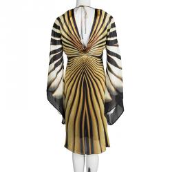 مملوكة مسبقًا Roberto Cavalli Multicolor Printed Silk Bell Sleeve Dress L