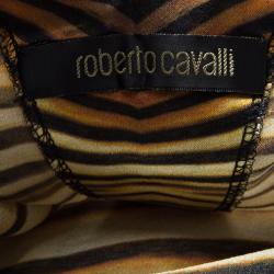 مملوكة مسبقًا Roberto Cavalli Multicolor Printed Silk Bell Sleeve Dress L