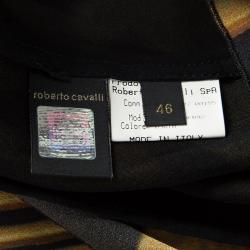 مملوكة مسبقًا Roberto Cavalli Multicolor Printed Silk Bell Sleeve Dress L