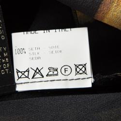 مملوكة مسبقًا Roberto Cavalli Multicolor Printed Silk Bell Sleeve Dress L