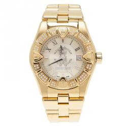 Pre Owned ساعة يد روبرتو كافالي ذهب وماس نسائي 41MM