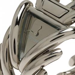 Pre Owned ساعة يد نسائية روبرتو كافالي مثلث ستانلس ستيل فضي 38مم