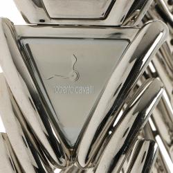 Pre Owned ساعة يد نسائية روبرتو كافالي مثلث ستانلس ستيل فضي 38مم