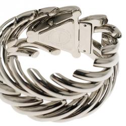 Pre Owned ساعة يد نسائية روبرتو كافالي مثلث ستانلس ستيل فضي 38مم