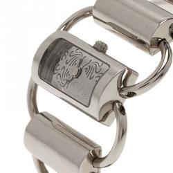 Pre Owned Roberto Cavalli Silver Stainless Steel Classic Women's Wristwatch 27MM