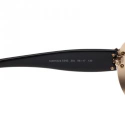 Roberto Cavalli Black and Gold Calendula 534S Round Sunglasses