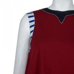 مملوكة مسبقًا Roksanda Ilincic Burgundy Jersey High Low Hem Sleeveless Top M