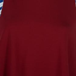 مملوكة مسبقًا Roksanda Ilincic Burgundy Jersey High Low Hem Sleeveless Top M