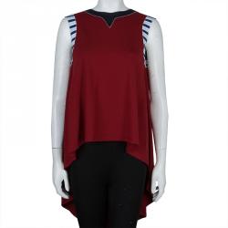 مملوكة مسبقًا Roksanda Ilincic Burgundy Jersey High Low Hem Sleeveless Top S