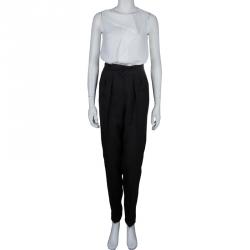 Pre Owned Roksanda Ilincic Dark Grey Wool High Waist Pleated Trousers S