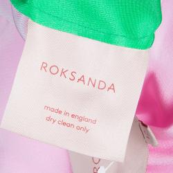 Pre Owned Roksanda Ilincic Neon Green and Pink Paneled Maxi Skirt M