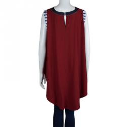 مملوكة مسبقًا Roksanda Ilincic Burgundy Jersey High Low Hem Sleeveless Top S