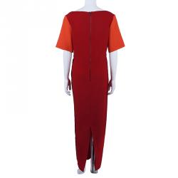 Pre Owned Roksanda Ilincic Colorblock Crepe Long Dress M