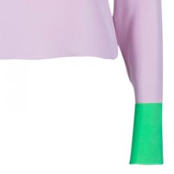 مملوكة مسبقًا Roksanda Ilincic Pink Contrast Cuff Long Sleeve Silk Top M