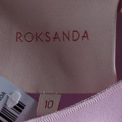 مملوكة مسبقًا Roksanda Ilincic Pink Contrast Cuff Long Sleeve Silk Top M