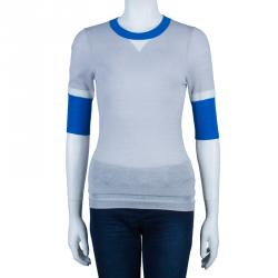 Pre Owned Roksanda Ilincic Grey Short Sleeve Sweater M