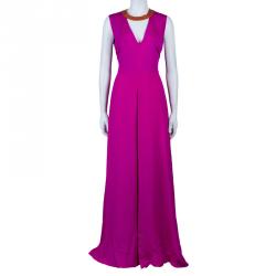 Pre Owned Roksanda Ilincic Layne Fuschia Silk Evening Gown M