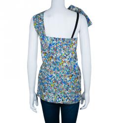 مملوكة مسبقًا توب روكساندا ايلينسيك بلا أكمام غير متماثل نقوش متعددة الألوان S