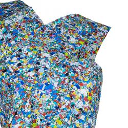 مملوكة مسبقًا توب روكساندا ايلينسيك بلا أكمام غير متماثل نقوش متعددة الألوان S