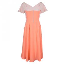 Pre Owned Roksanda Ilincic Neon Orange Short Sleeve Dress M