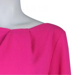 Pre Owned Roksanda Ilincic Neon Pink Trumpet Sleeve Dress L